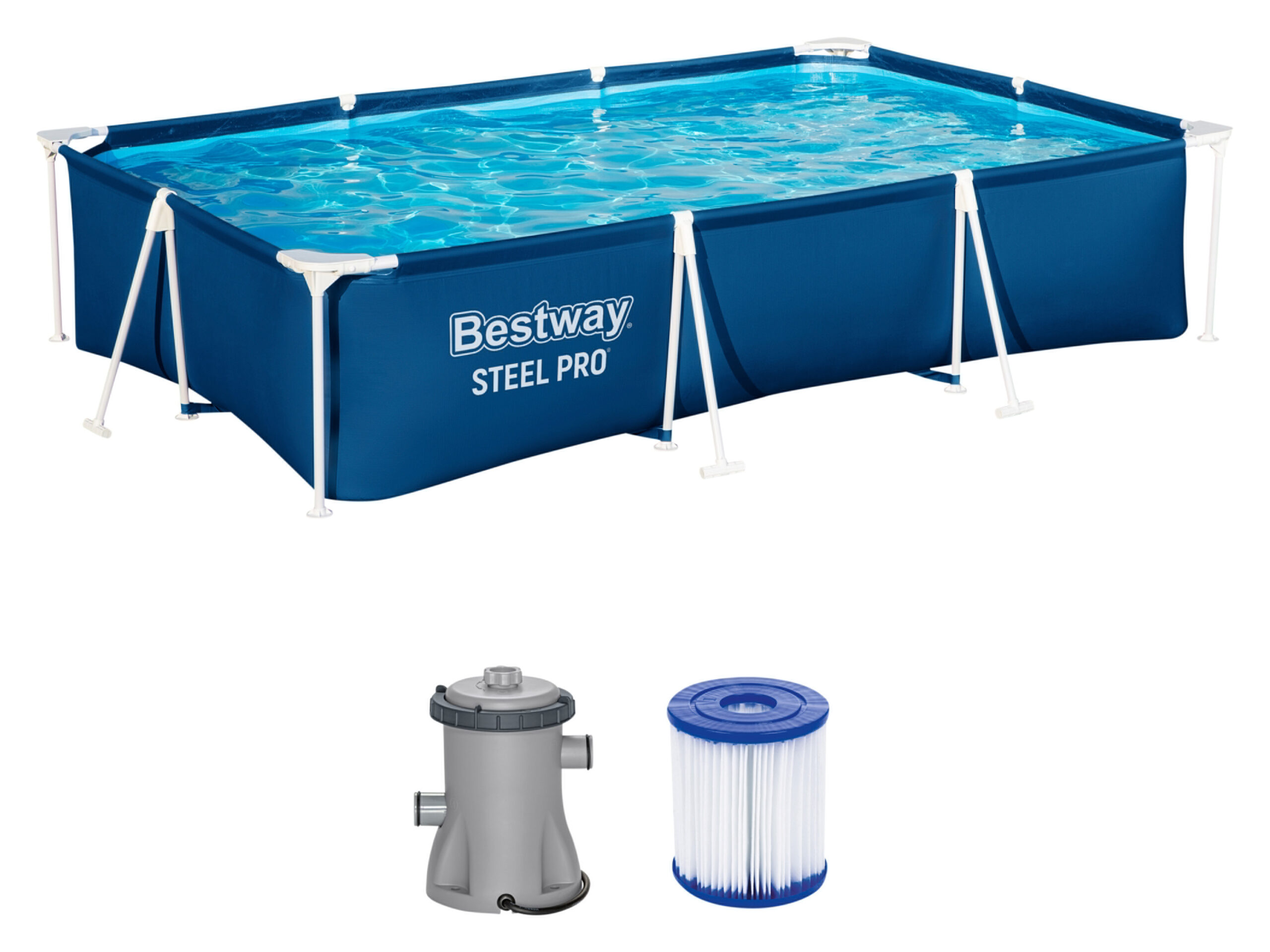 Bestway Zwembad Steel Pro™ Frame met filterpomp 300 x 201 x 66 cm (6941607328057)