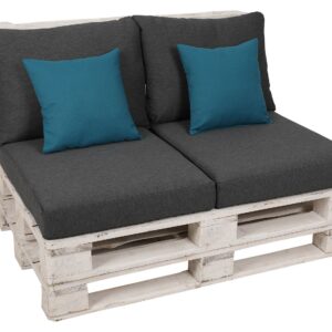 GO-DE Textil Palletkussenset (Antraciet/blauw) (4014082058213)