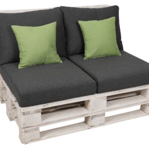 GO-DE Textil Palletkussenset (Antraciet/groen) (4014082058206)