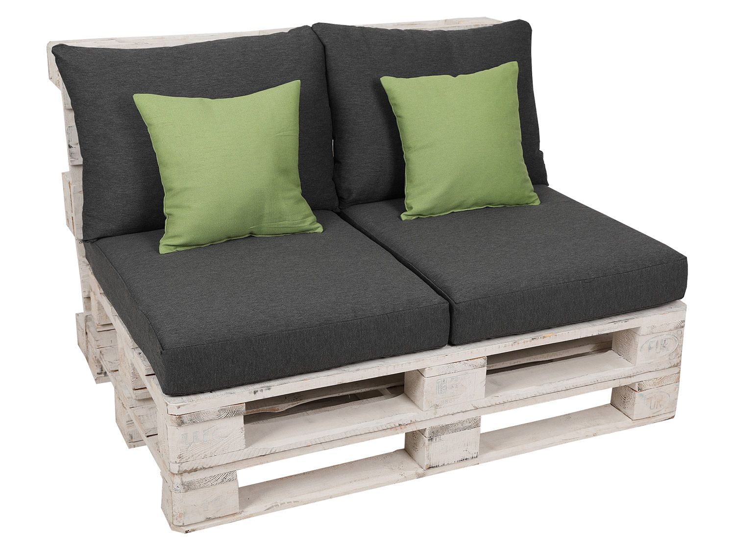 GO-DE Textil Palletkussenset (Antraciet/groen) (4014082058206)