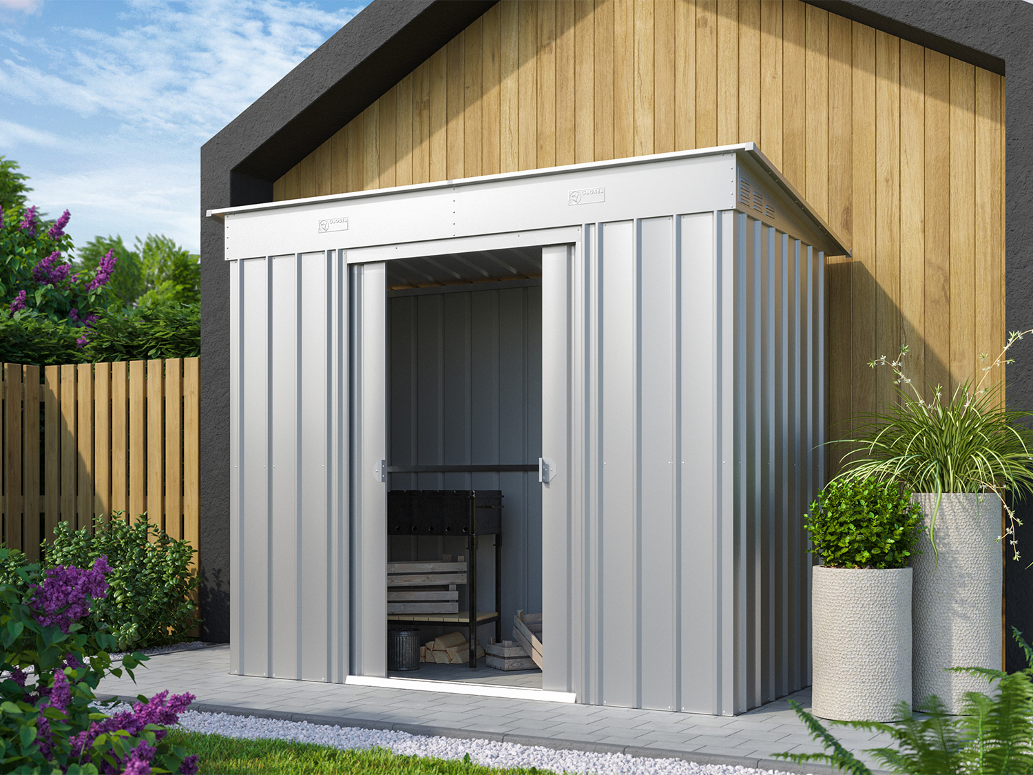 Globel Tuinschuur Skillion (Zilver metallic, 84cm) (4005717225001)