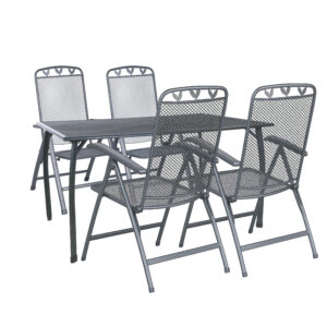Greemotion Tuinset Toulouse (Tafel + 4 klapstoelen, 140 x 74 x 90 cm) (4005437277625)