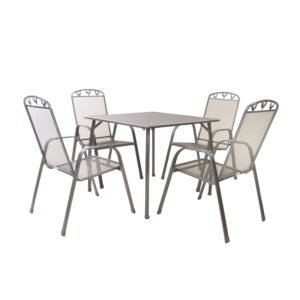 Greemotion Tuinset Toulouse (Tafel + 4 stapelstoelen, 90 x 74 x 90 cm) (4005437025981)