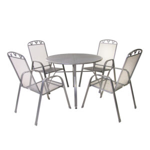 Greemotion Tuinset Toulouse (Tafel + 4 stapelstoelen, Ø100 x 74 cm) (4005437025974)