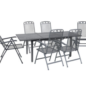 Greemotion Tuinset Toulouse (Uitschuifbare tafel + 6 klapstoelen, 140-200 x 74 x 90 cm) (4005437070141)