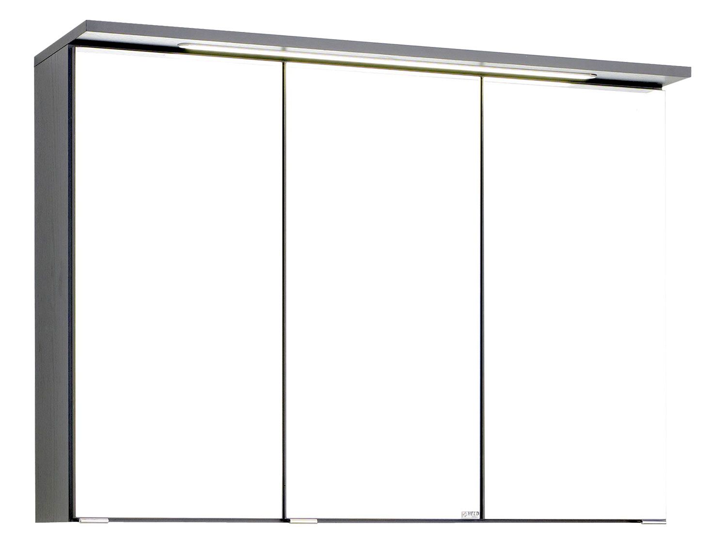 HELD Badkamer spiegelkast Bologna 3D (LED-inbouwlamp, Donkergrijs, 90 cm) (4251639433356)