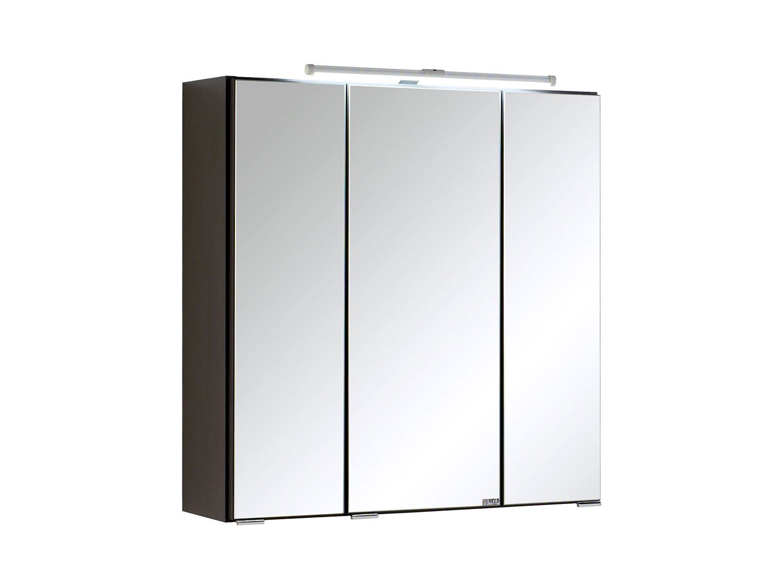 HELD Badkamer spiegelkast Bologna 3D (LED opbouwlamp, Donkergrijs, 60 cm) (4251639433394)