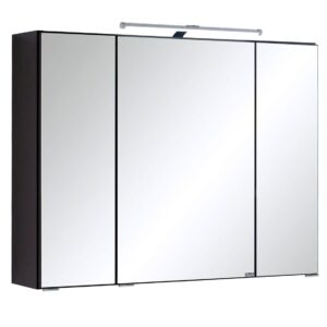 HELD Badkamer spiegelkast Bologna 3D (LED opbouwlamp, Donkergrijs, 80 cm) (4251639433431)