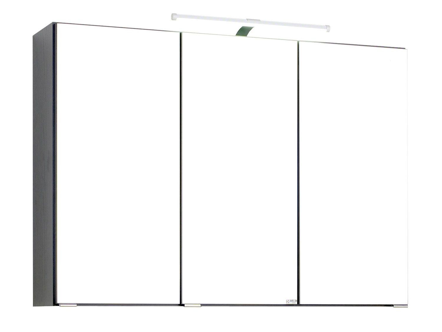 HELD Badkamer spiegelkast Bologna 3D (LED opbouwlamp, Donkergrijs, 90 cm) (4251639433455)