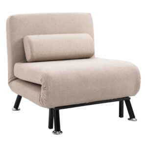 HOMCOM Slaapstoel (Breedte 75 cm, Beige) (4255826808866)