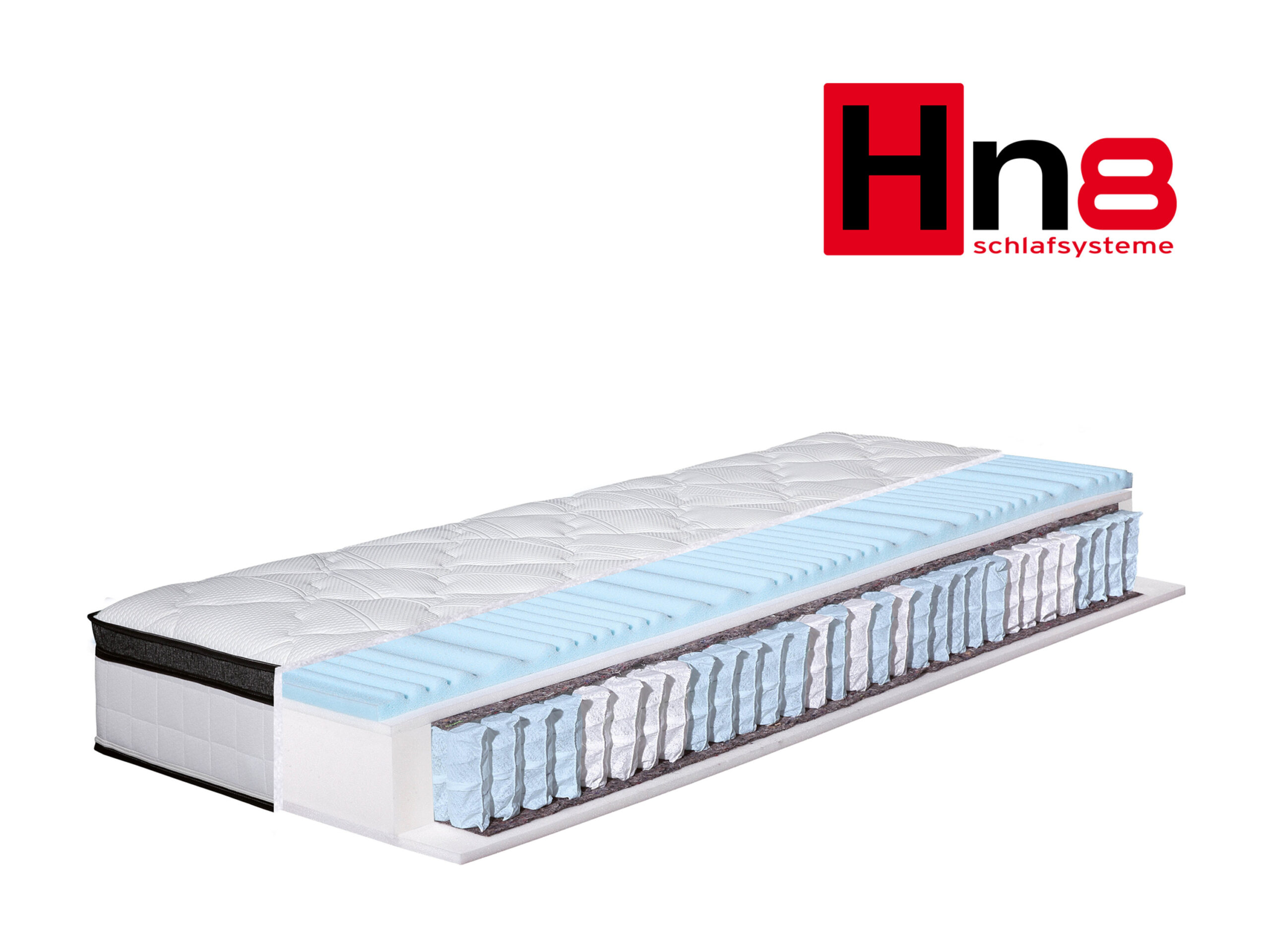 Hn8 Schlafsysteme Pocketvering matras met gelschuim topper Supreme (Extra stevig (H4), 90 x 210) (4046277618155)