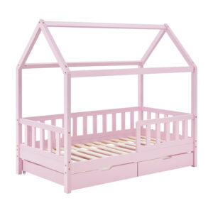 Juskys Kinderbed Marli (Roze met lades, 160 x 80 cm) (4260565527473)