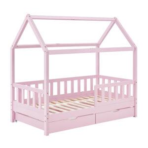 Juskys Kinderbed Marli (Roze met lades, 200 x 90 cm) (4260565527558)