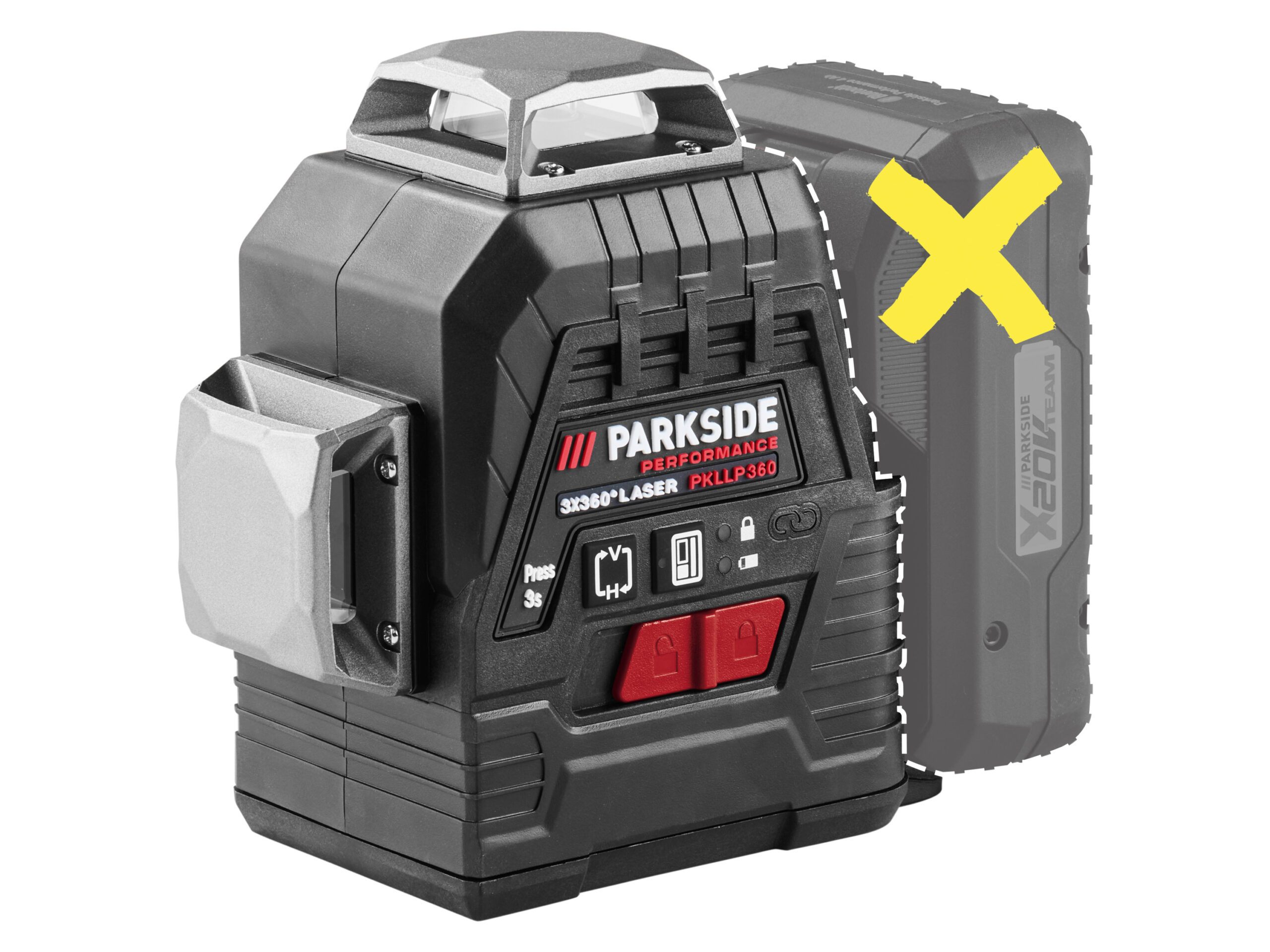 PARKSIDE PERFORMANCE Accu-kruislijnlaser 20 V zonder accu en lader (4052916837443)