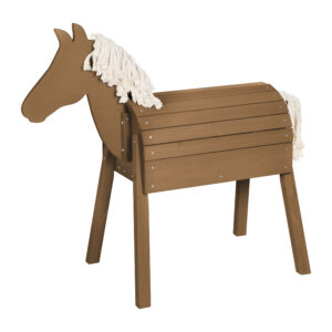 ROBA Houten speelpaard voor buiten (klein (48x110x96 cm), Teak) (4005317338682)