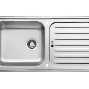 Respekta RVS inbouw wasbak Riverside - met afdruipvlak (100 x 50 cm) (4262376915159)