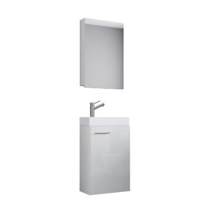 VCM Gastenwastafel Slito (Spiegelkast, Wit) (4051814373077)