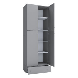 VCM Kast Lona (Draaideuren met lade, Grijs, XXL) (4051814413537)