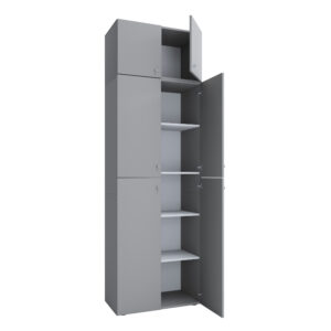 VCM Kast Lona (Draaideuren met opzetstuk, Grijs, XXl) (4051814413490)