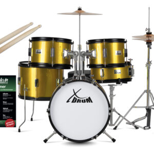 XDrum Junior Pro Kinder drumstel (Goud Sparkle incl. lessen) (4260644925138)