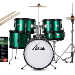XDrum Junior Pro Kinder drumstel (Green Sparkle incl. lessen) (4260644925145)