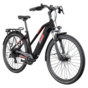 ZÜNDAPP Elektrische fiets trekking Z810 700c (Dames, Zwart/rood) (4255676606490)