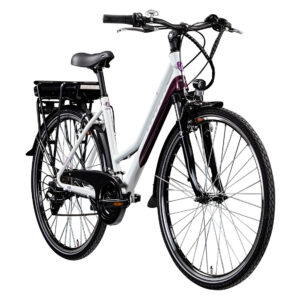 Zündapp Elektrische fiets Z802 700c 28" (Dames, Wit/lila) (4260582291333)