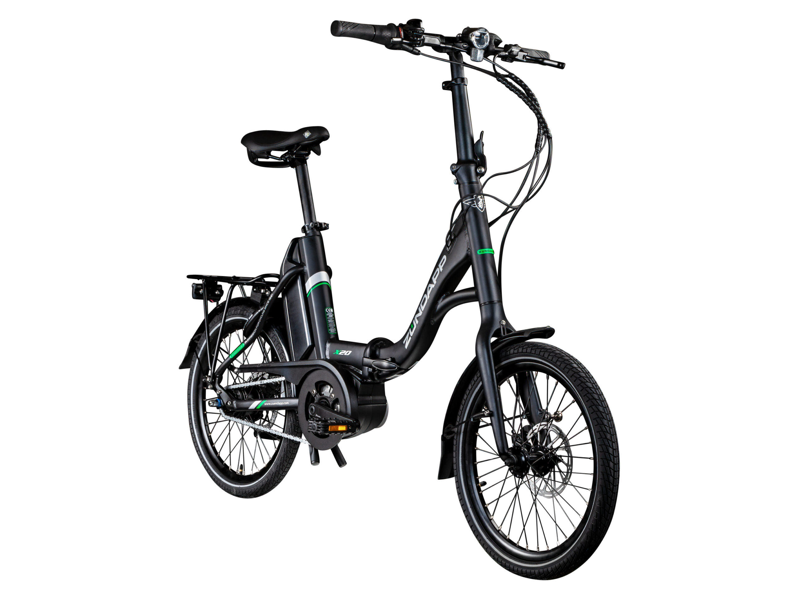 Zündapp Elektrische vouwfiets X20 (Zwart/groen) (4260582294464)