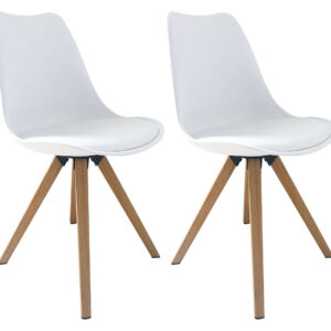 byLIVING 2 stoelen Kira (Wit/eiken) (4251942205473)