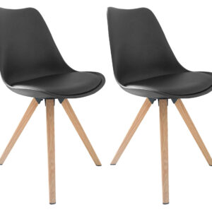 byLIVING 2 stoelen Kira (Zwart/eiken) (4251942205466)