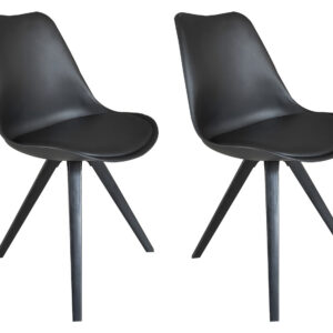 byLIVING 2 stoelen Kira (Zwart/zwart) (4251942206685)