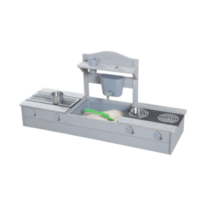 roba 2-in-1 balkon zandbak met speelgoed keuken (4005317343662)