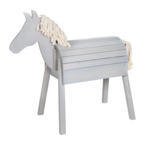roba Houten speelpaard voor buiten (klein (48x110x96 cm), Grijs) (4005317335919)