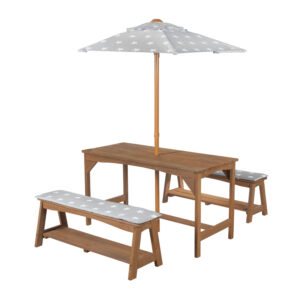 roba Kinder tuinset met parasol (Teak gekleurd) (4005317334455)