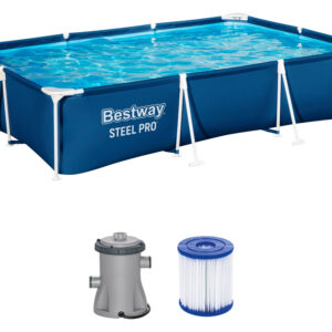 BESTWAY Zwembad Steel Pro™ Frame met filterpomp 300 x 201 x 66 cm (6941607390481)