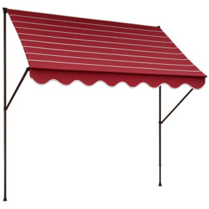 ANGERER Klemluifel (bordeaux, krijtstreep beige, 350 cm breit) (4021093010369)