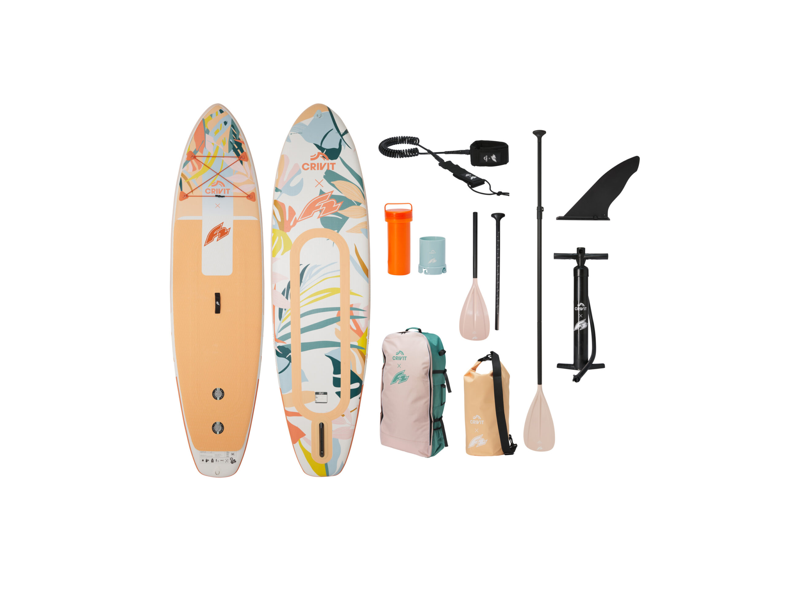 CRIVIT X F2 Opblaasbaar SUP-board Exotic incl. accessoires (4054599131085)