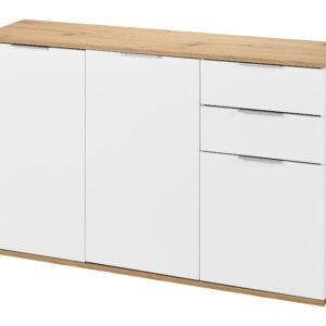 LIVARNO Houten dressoir met laden en deuren - wit met eikenlook