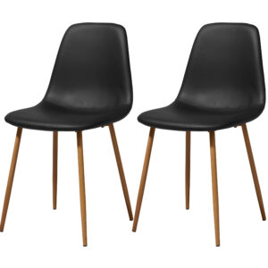 LIVARNO Set van 2 eetkamerstoelen, stalen poten in eikenlook (4054599411873)