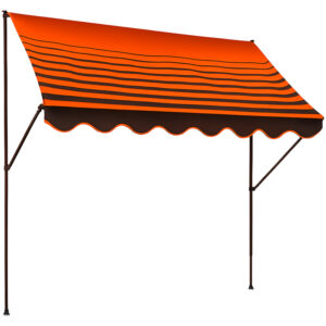 ANGERER Klemluifel (bruin oranje gestreept, 350 cm breit) (4021093000452)
