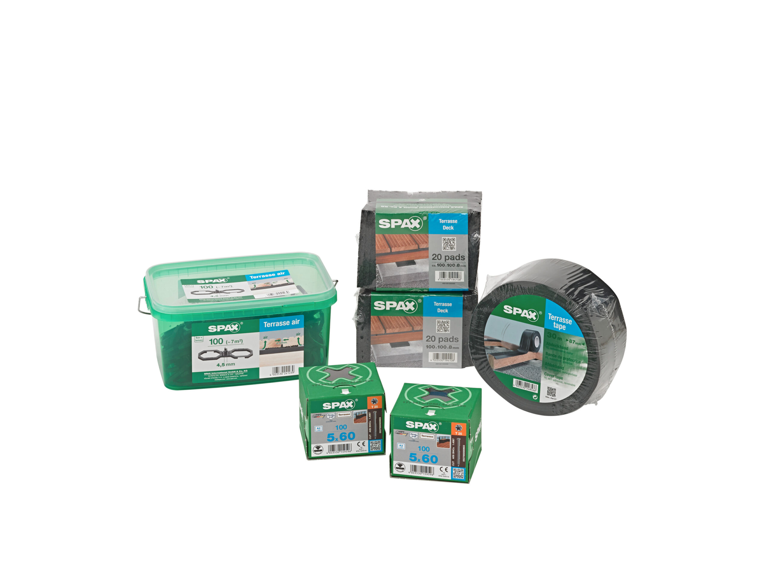 SPAX Terrasschroeven set, 5 x 60 mm, voor 6 m² terrassen, RVS (4003530269776)
