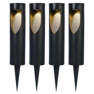 DOBAR Tuinlampen op zonne-energie, 4-delige set (4055894400401)