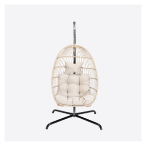 HOME DELUXE Hangstoel met frame Loma (1-zits, Beige) (4058166418364)
