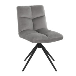 HOME DELUXE Set van 2 eetkamerstoelen Noda (Fluweel lichtgrijs) (4058166269515)