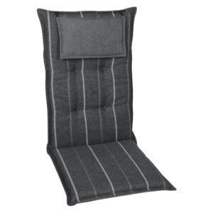 GO-DE TEXTIL GO-DE tuinkussen, omkeerbaar. (Stoelkussens voor stoelen met een lange rugleuning, Antraciet) (4014082071465)