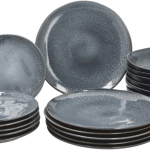 SILVERCREST Serviesset, 18-delig (Zwart) (4054599585512)